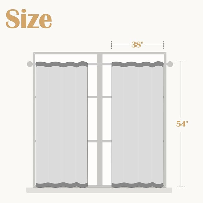 jinchan Linen Floral Tier Curtains 54 Inch Farmhouse Botanic Cafe Curtains Light Filtering Drapes for Small Windows Back Tab Half Window for Kitchen Living Room Bathroom 2 Panels Black