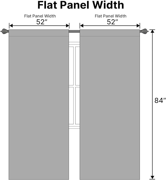 H.VERSAILTEX Blackout Curtains Thermal Insulated Window Treatment Panels Room Darkening Blackout Drapes for Living Room Back Tab/Rod Pocket Bedroom Draperies, 52 x 84 Inch, Grey, 2 Panels