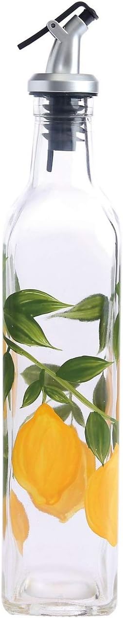 Grant Howard 52133 Lemon Hand Painted Oil and Vinegar Cruet, 16 oz.