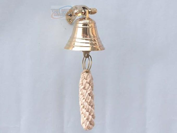 2" Polished Brass Bell Quality Marine Wall Mounted Ship Hanging Bell Perfect for Dinner, Indoor, Outdoor, School, Bar, Reception, Last Order & Church by The Metal Magician