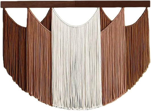 Jditngp Large Macrame Wall Hanging Tapestry,Boho Wall Art Decor Chic Bohemian Handmade Cotton Rope Woven Tapestry Home Decoration for Living Room Bedroom Apartment (47.2"WX33.5"L)Brown Beige Tassels