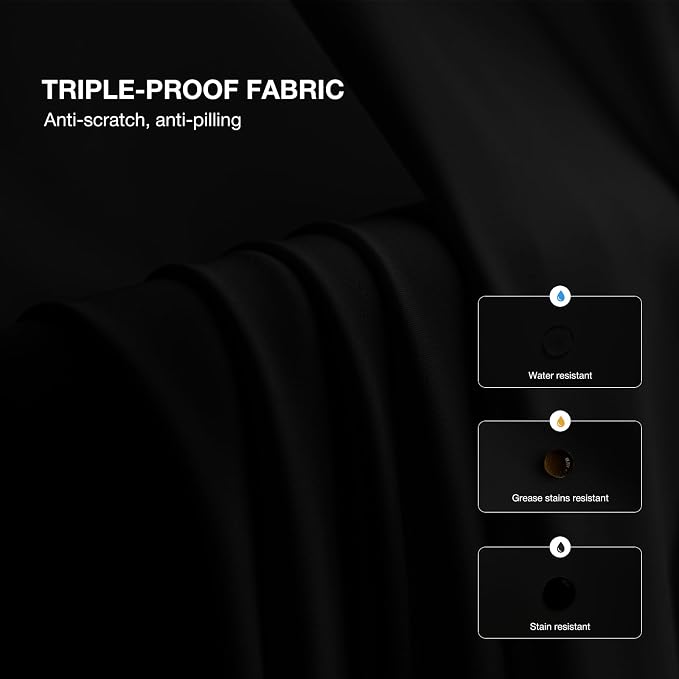 Anmao Non-See-Through Black Privacy Curtains for Living Room 54 Inch Length 2 Panels Set, Semi Sheer Light Filtering Window Curtains Drapes for Bedroom, 52 Inch Wide Each Panel