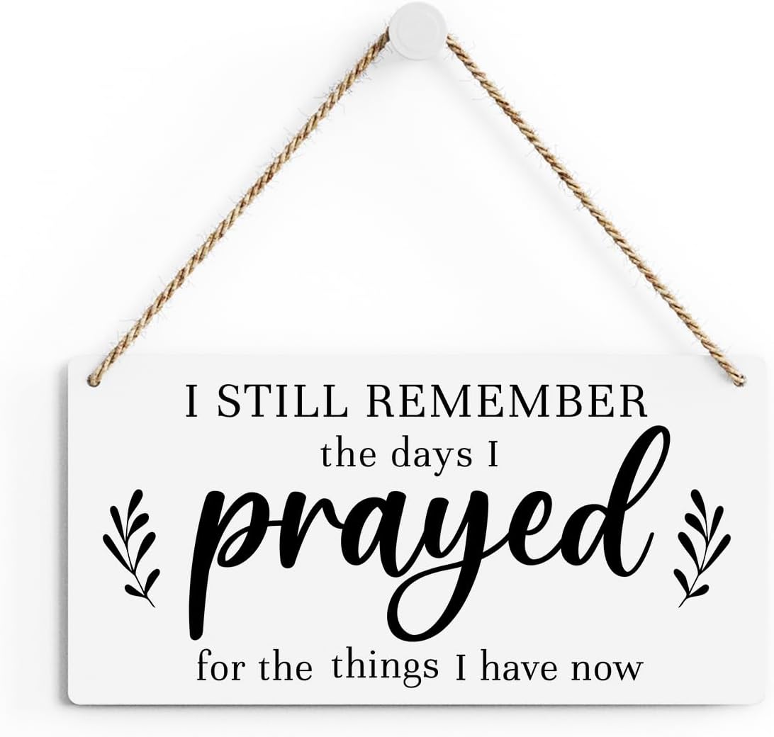 Christian Decor for Home I Still Remember The Days I Prayed Wall Decor Rustic Bible Verse Sign Scripture Printed Wood Sign Wall Art Religious Gifts Faith Based Gifts