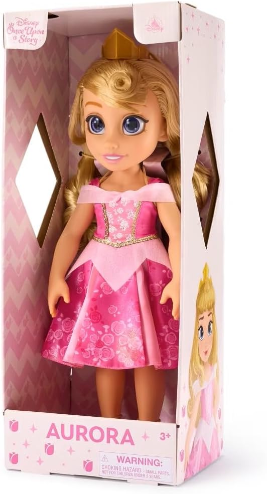 Disney Store Official Aurora Once Upon a Story Doll - Disney Princess Toys Featuring Reflective Eyes with 3D Pupil and Iris, Detailed Costume, Hair Comb & Shoes - Comes in Display Box - 16 Inches