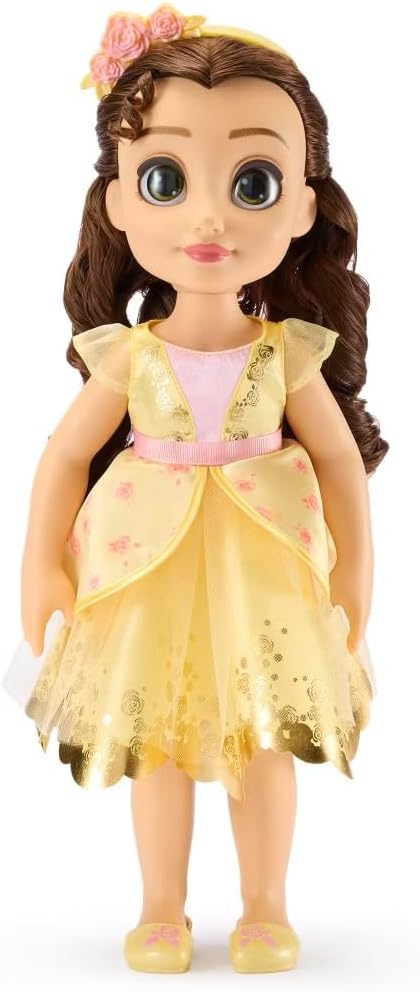 Disney Store Official Belle Once Upon a Story Doll - Disney Princess Toys Featuring Reflective Eyes with 3D Pupil and Iris, Detailed Costume, Hair Comb & Shoes - Comes in Display Box - 16 Inches