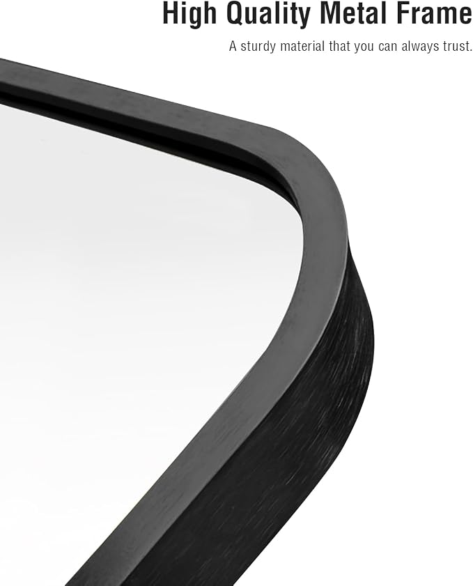 DYNWELL Arched Full Length Mirror, Floor Mirror with Stand, 64"x21" Large Mirror, Wall Mirror Full Length, Black Floor Length Mirror, Body Floor Mirror, Wall Mounted Mirror for Bedroom, Black