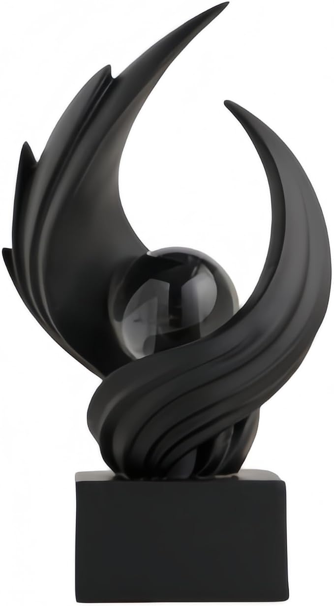 AWNR Gold Abstract Sculpture House Decor Aesthetic - Home Décor Accents for Nightstand, Shelves, Dining Room, Entryway Table, Office, Desk Accessories (Black B)