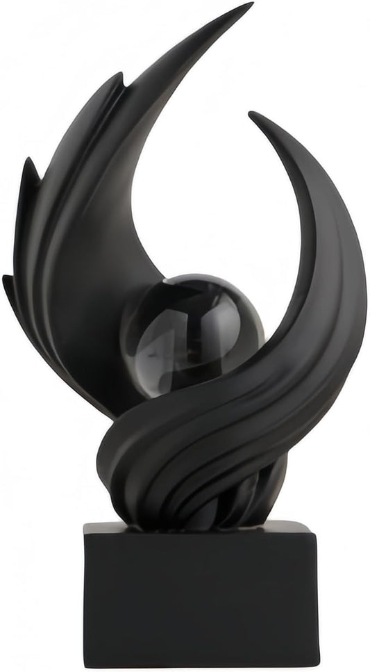 AWNR Gold Abstract Sculpture House Decor Aesthetic - Home Décor Accents for Nightstand, Shelves, Dining Room, Entryway Table, Office, Desk Accessories (Black B)