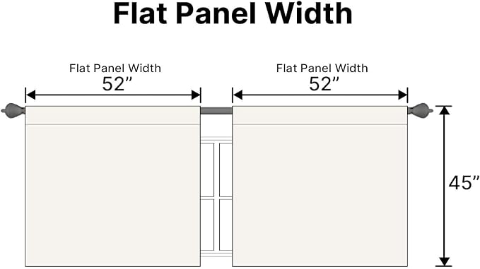H.VERSAILTEX Light Reducing Curtains Thermal Insulated Window Treatment Panels Room Darkening Privacy Assured Drapes for Living Room Back Tab/Rod Pocket Bedroom Drapes 2 Panels, Ivory - 52 x 45 Inch