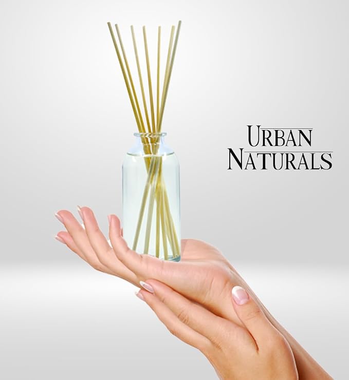 Urban Naturals Reed Diffuser Set, Eucalyptus Sage - Bathroom Shelf Décor | Mint, Lime & Cedarwood Essential Oils, Soothing & Relaxing scent for Bathroom or Bedroom