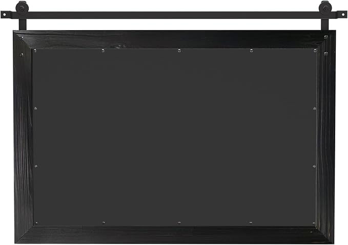 COGOOD Bathroom Mirrors for Over Sink - 41" x 30" Farmhouse Barn Door Mirror for Living Room, Entryway, Bedroom, Vanity Wall Decor Black