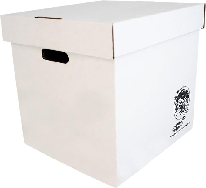 Durable Set of 10 12 inch Vinyl Record Storage Boxes - Heavy-Duty Cardboard Construction with Removable Lid - Holds Up to 90 Records Each - Built Tough for Long-Term, Secure Archival Storage - #12BC13
