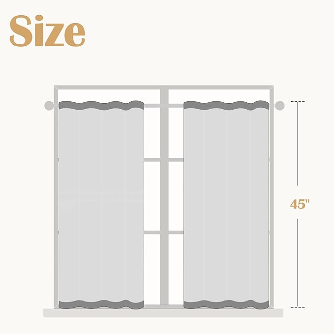 jinchan Linen Floral Tier Curtains 45 Inch Christmas Decorations Farmhouse Botanic Cafe Curtains Light Filtering Drapes for Small Windows Back Tab Half Window for Kitchen Living Room 2 Panels Red