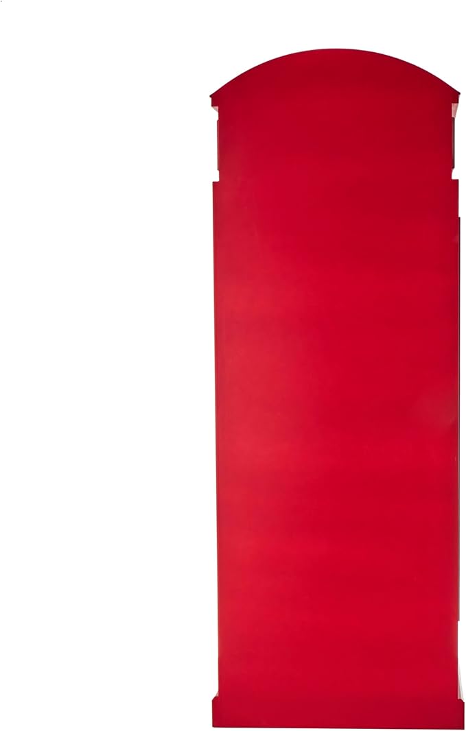 Deco 79 Wooden Telephone Standing Wine Rack Vintage London Booth 2 Shelf and 6 Bottle with Drawer Storage, 26" x 15" x 74", Red