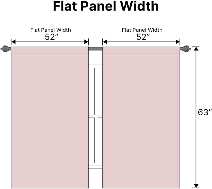 H.VERSAILTEX Blackout Curtains Thermal Insulated Window Treatment Panels Room Darkening Blackout Drapes for Living Room Back Tab/Rod Pocket Bedroom Draperies (2 Panels, Baby Pink, 52 x 63 Inch)