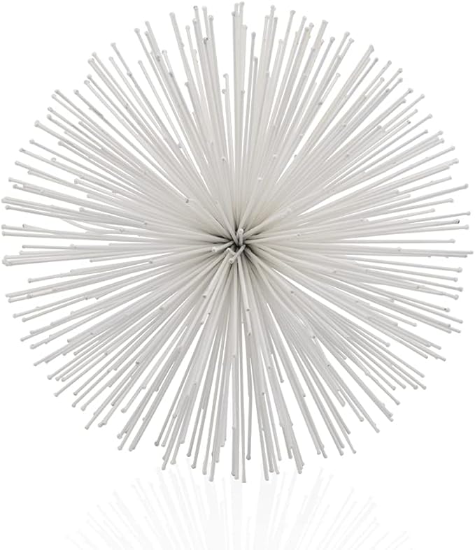 Modern Day Accents 5450 Erizo Spiked Large White Sphere, 10" D