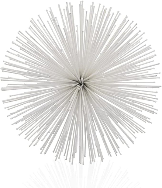Modern Day Accents 5450 Erizo Spiked Large White Sphere, 10" D