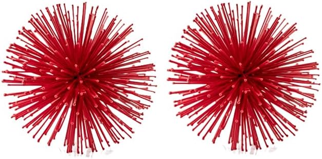 Modern Day Accents 5287 Erizo Urchin X-Small Red Sphere Set of 2, 4" D