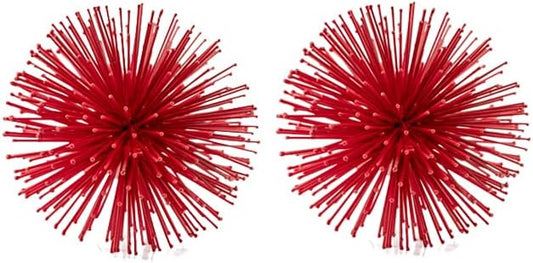 Modern Day Accents 5287 Erizo Urchin X-Small Red Sphere Set of 2, 4" D