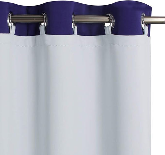 KGORGE Blackout Curtain Liners - Sun Light/Heat Blocking Liner Drapes, Blackout Lined for L 84" Drapes Hang with Rings/Tab (1 Pair, 50" Wide by 80" Length, Grayish White, Free Rings Included)