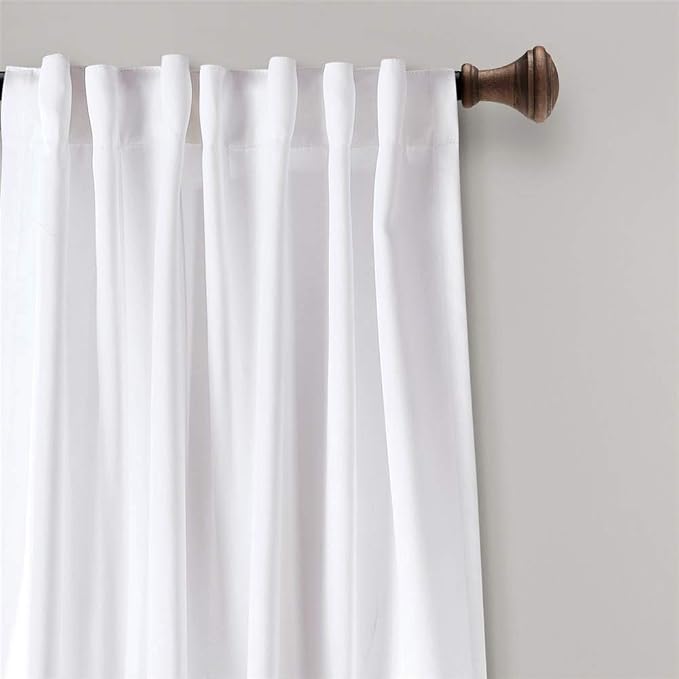 LUSH DÉCOR, 84” x 52”, Navy Lush Decor Zuri Flora Curtains Light Filtering Window Panel Set for Living, Dining, Bedroom (Pair)