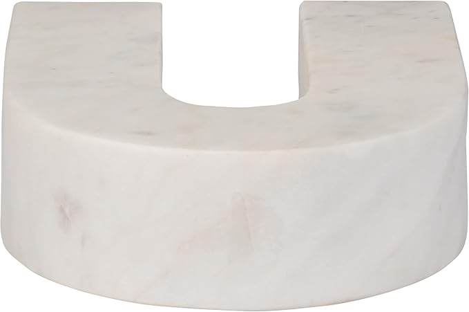 Sagebrook Home White Marble Decorative Arch Sculpture – Modern Stone Accent for Home, Office, Bedroom, Living Room – 6x2x7 Inch