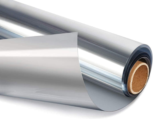 HIDBEA One Way Mirror Window Film Daytime Privacy, Reflective Window Tint for Home, Heat Control UV Blocking, Non-Adhesive Self Static Cling Window Sticker (Silver, 29.5 Inch x 6.5 Feet)