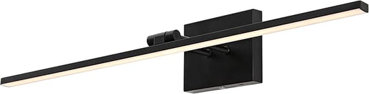 JONATHAN Y 28" Black Modern Rechargeable LED Swivel Picture Light, Dimmable Cordless Wall Sconce with Touch Sensor, Wireless Art Lighting for Gallery Mirror Bedroom (JYL7163C)