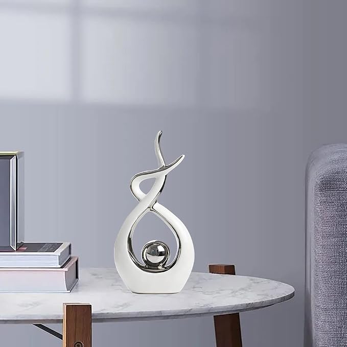Norrclp Home Decor Modern Abstract Art Ceramic Statue Table Decorations for Dining Room Living Room Office Centerpiece