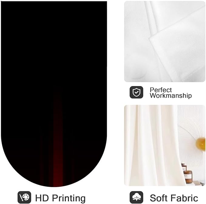 Coxila Red and Black Window Curtains for Bedroom 42 x 63 Inch Thermal Insulated Blackout Ombre Abstract Anime Goth Gothic Funky Cool Spooky Home Bedroom Living Room Treatment Set of 2 Panels Drapes