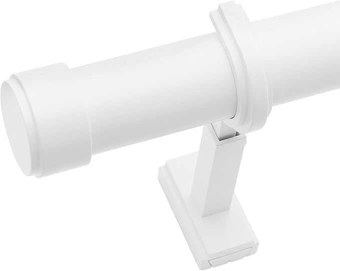 BlastHome® Non-Adjustable Luxury Curtain Rods for Windows, 1 ¼” Rod Set, 3 1/2 foot Fixed Length, White