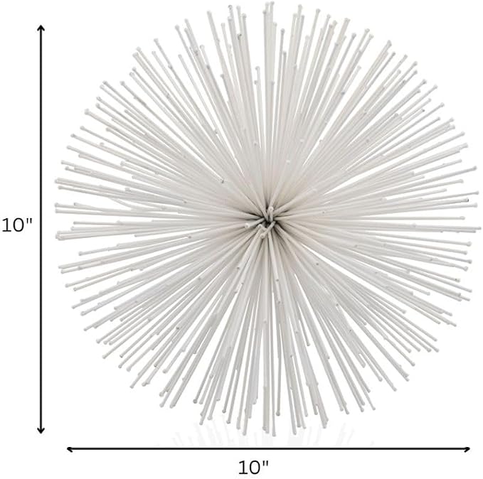 Modern Day Accents 5450 Erizo Spiked Large White Sphere, 10" D
