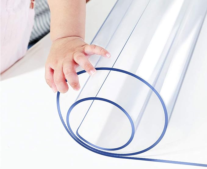 Wadrac Multisize Plastic Clear Table Cover Protector-1.5mm Thick 36x44 inch Rectangular Clear Chair Mat Non-Slip Waterproof Desk Pad for Hardwood Floor Kitchen Counter Covers Writing Computer Desk