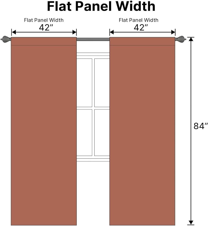 H.VERSAILTEX Blackout Curtains Thermal Insulated Window Treatment Panels Room Darkening Blackout Drapes for Living Room Back Tab/Rod Pocket Bedroom Draperies (2 Panels, Orange, 42 x 84 Inch)