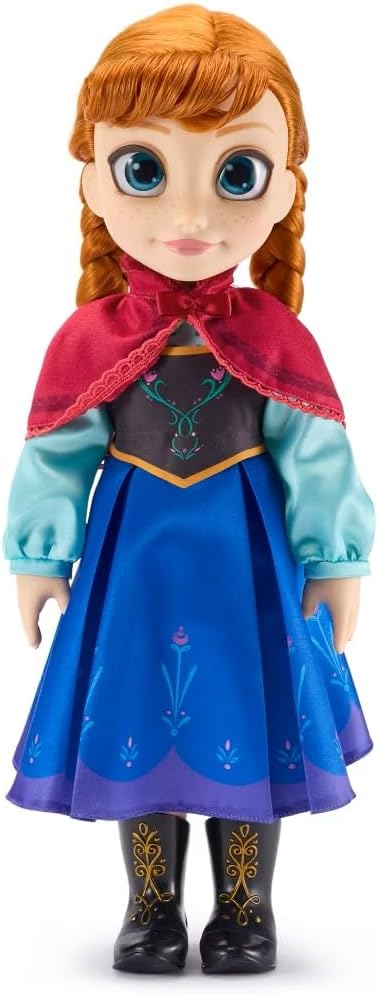 Disney Store Official Anna Once Upon a Story Doll - Disney Princess Toys Featuring Reflective Eyes with 3D Pupil and Iris, Detailed Costume, Hair Comb & Shoes - Comes in Display Box - 16 Inches