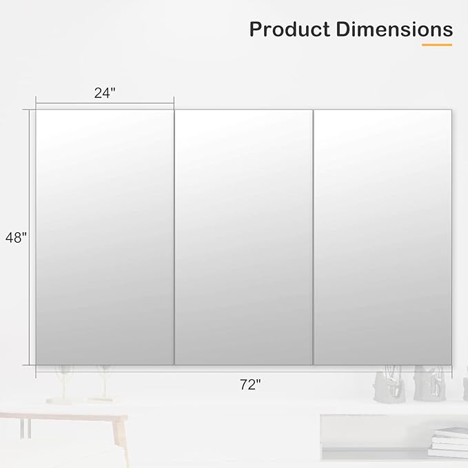 Honyee Home Gym Mirror, 48" x 24" x 3PCS, Wall Mounted Frameless Mirror with Polished Edge, Tempered Glass Mirror, Large Workout Mirror for Home Gym/Yoga Room/Dancing Room and More (48" x 24", 3PCS)