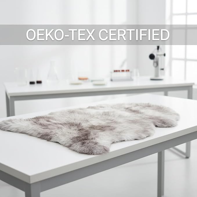 Super Area Rugs Premium Genuine Sheepskin Rug 2' x 3' Long Fur Soft & Natural Chair/Seat Cover Accent Rug, Wolf Tip Brown, Single Pelt