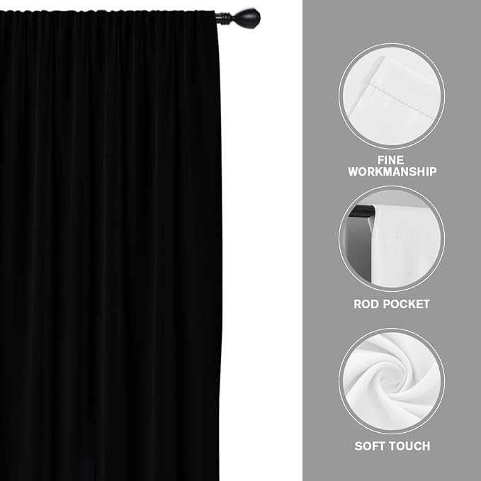Coxila Green and Black Kitchen Window Curtains 27.5 x 39 Inch Small Short Mini Cafe Rod Pocket Gothic Goth Dark Ombre Anime Cool Living Bedroom Room Home Treatment Set of 2 Curtain Panels Drapes Tiers