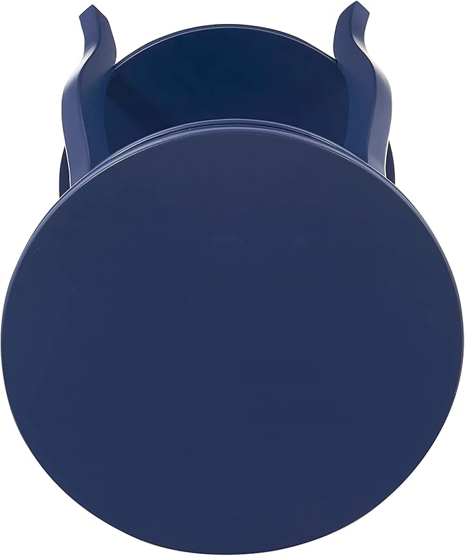 Powell Phipps Navy Blue Round Side Table with Shapely Legs and Shelf