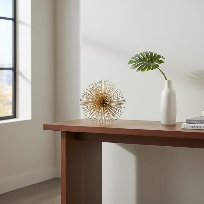 Modern Day Accents 5050 Pilluelo Urchin Large Gold Sphere, 10" D