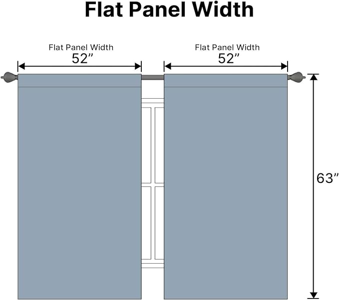 H.VERSAILTEX Blackout Curtains Thermal Insulated Window Treatment Panels Room Darkening Blackout Drapes for Living Room Back Tab/Rod Pocket Bedroom Draperies, 52 x 63 Inch, Stone Blue, 2 Panels