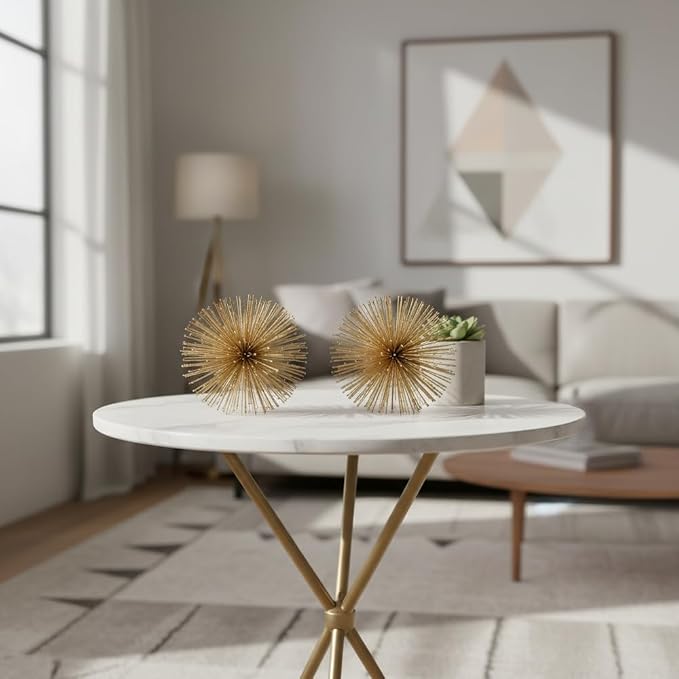 Modern Day Accents 5087 Pilluelo Urchin X-Small Gold Sphere Set of 2, 4" D