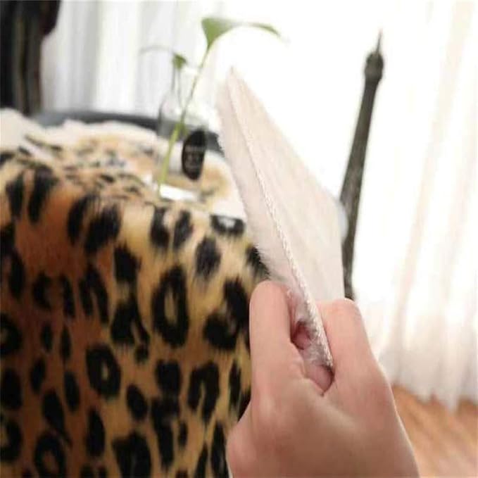 Leopard Print Rug Faux Fur Cowhide Skin Rug Animal Printed Area Rug Carpet for Decorating Kids Room, Under Coffee Table, Cowboy-Themed Nursery, Jungle Themed Room, Playroom