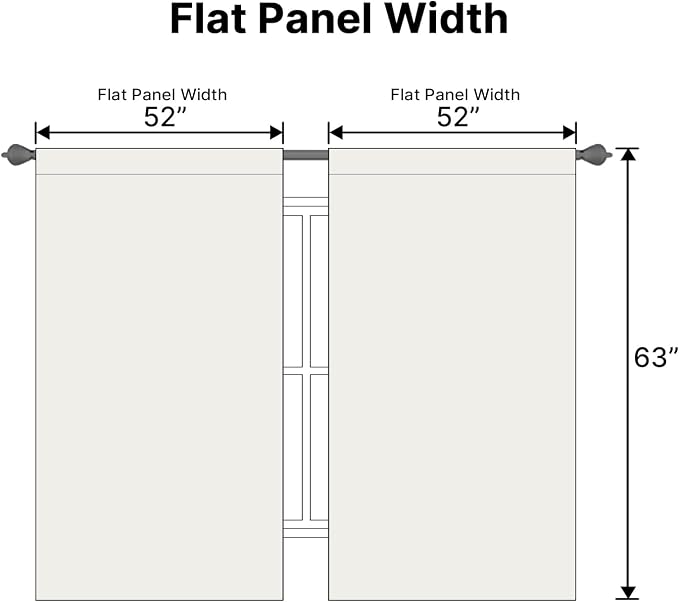 H.VERSAILTEX Blackout Curtains Thermal Insulated Window Treatment Panels Room Darkening Blackout Drapes for Living Room Back Tab/Rod Pocket Bedroom Draperies, 52 x 63 Inch, Ivory/Cream, 2 Panels
