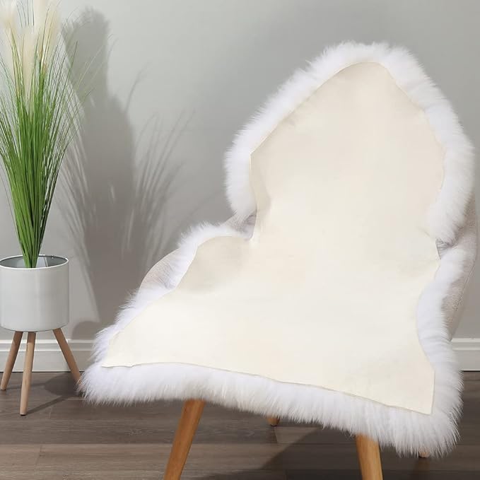 IRIWOOL Premium Genuine Fur Sheepskin Rug Real Australia Sheepskin Natural Luxury Fluffy Lambskin Fur Area Rug Seat Covers for Kids Bedroom Sofa Chair Cover (Dark Aquamarine, Single Pelt/2ft x 3ft)