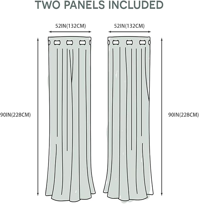 Wild Animal Print Curtain, Room Darkening Thermal Insulated Blackout Leopard Boa Window Drapes with Grommets for Living, Dining, Bedroom, Grey Leopard Print, 52"x 90", 2 Panels