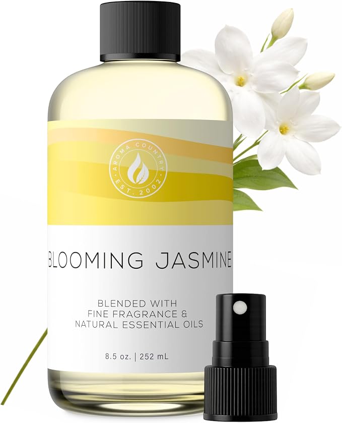 Aroma Country Blooming Jasmine Luxury Diffuser Oil Refill (8.5 Fl Oz) | Hotel-Inspired • Long-Lasting Home Fragrance • for Aromatherapy, Reed Diffusers, Diffuser Machines & Room Sprays