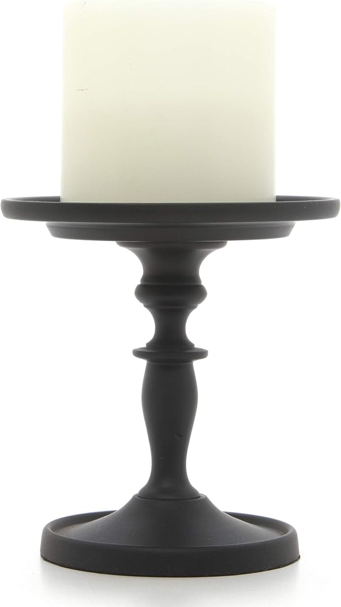 Hosley Black Pillar Holder 4.75 Inch High. Ideal Gift for Wedding Party Special Occasion or as a Candle Holder