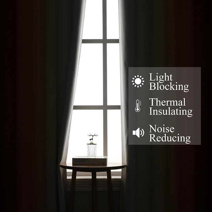 Estelar Textiler Burnt Orange and Greyish White Ombre Blackout Curtains 54 Inch Length for Window, Room Darkening Thermal Insulated Energy Efficient Grommet Drapes for Bedroom,52x54 Inch,2 Panels