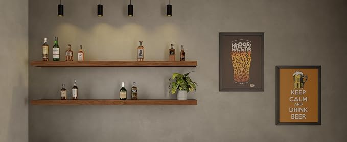ROGMARS 60 Inches Long Walnut Floating Shelves | Rustic Solid Wood Farmhouse Wall Shelves with Invisible Brackets for Bathroom, Living Room, Bedroom, Kitchen Set of 2
